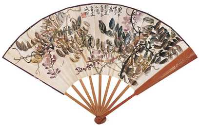 凌文渊 花卉 成扇